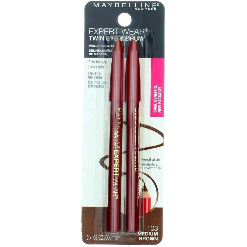 Maybelline‎ Expert Wear Twin Eye & Brow Eyeliner Pencil, Medium Brown 103